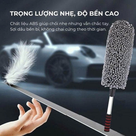 Chổi tròn vệ sinh nội thất ô tô có cán rút gọn