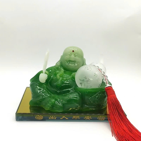 Tượng đá ngọc ông phật di lặc cầm quả hồ lô