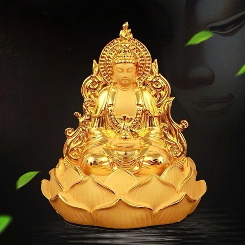 (6 mã) Tượng phật mạ vàng Quan Âm