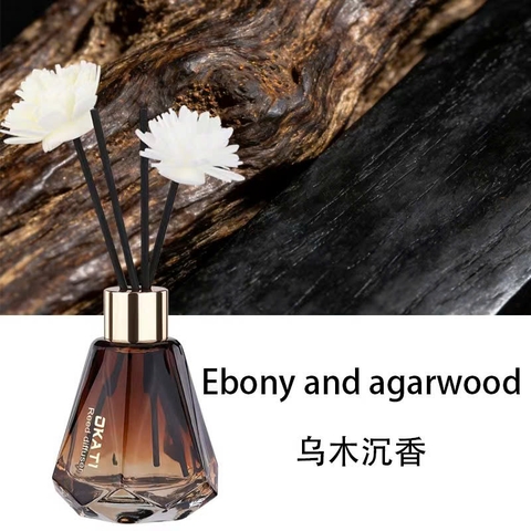 Nước hoa tinh dầu thơm phòng kèm hoa khuếch tán 60ml - lọ thuỷ tinh cắm que OKATI