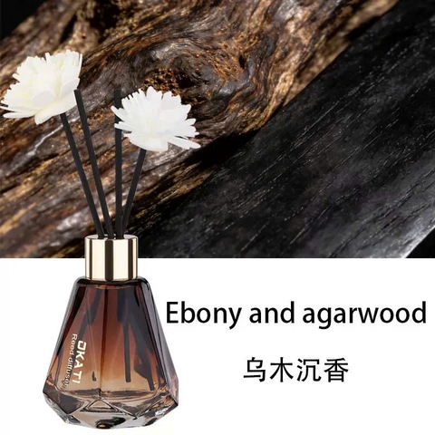 Nước hoa tinh dầu thơm phòng kèm hoa khuếch tán 60ml - lọ thuỷ tinh cắm que OKATI