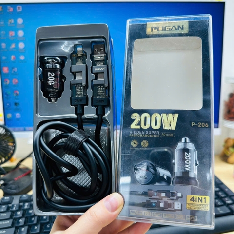 Tẩu sạc xe hơi ô tô Pugan 130w  (QC6.0 + PD30W)
