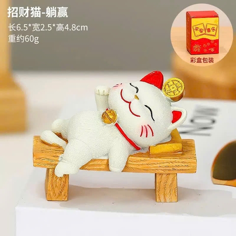 Mô hình mèo sứ - Mèo thần tài hũ tiền