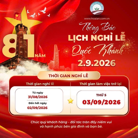 THÔNG BÁO LỊCH NGHỈ LỄ QUỐC KHÁNH 2/9