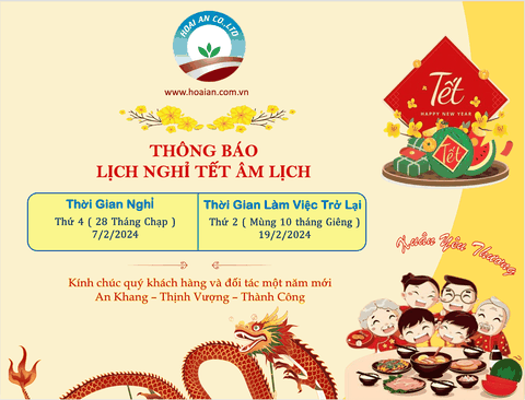 Lịch Nghỉ Tết Âm Lịch 2024 CTY TNHH HOÀI AN