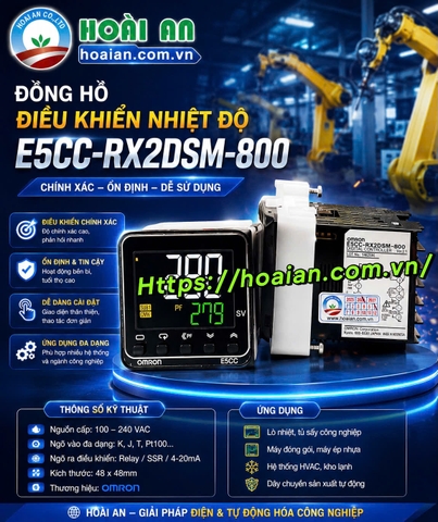 Bộ điều khiển nhiệt độ Omron E5CC-RX2DSM-800