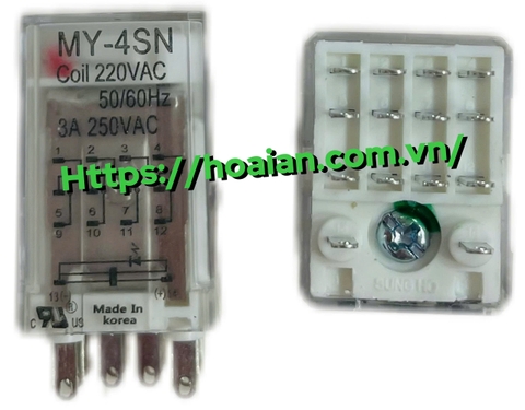 Relay 14 chân dẹp nhỏ 220V Sungho MY-4SN