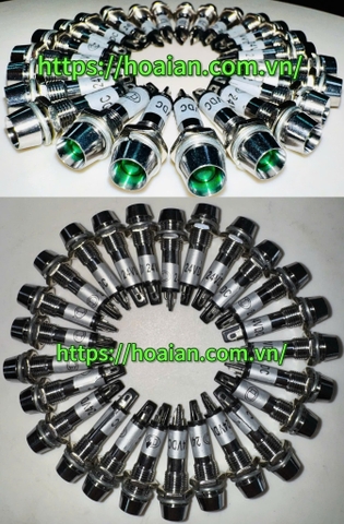 Đèn báo nguồn vỏ kim loại 8mm 24 VDC