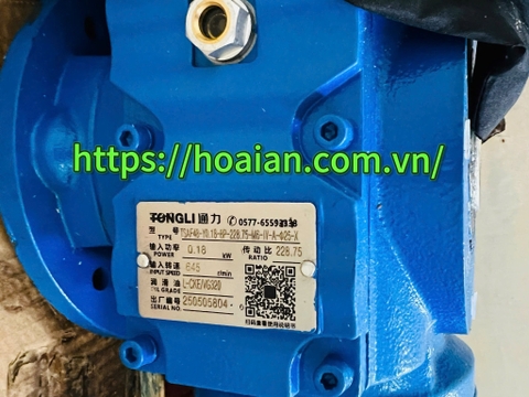 Hộp số + Đông cơ giảm tốc TSAF48-Y0.18-4P-228.75-M6-IV-A-X hãng Tongli