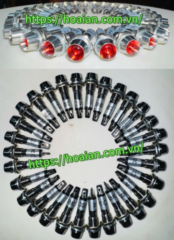 Đèn báo nguồn vỏ kim loại 8mm 24 VDC