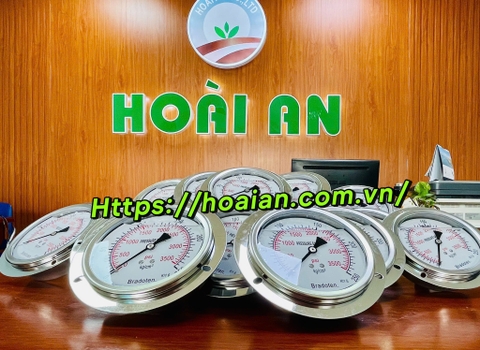 Đồng hồ áp suất 250Kg/cm2/3500psi , chân ngang,mặt 100- ren 17 - tra dầu