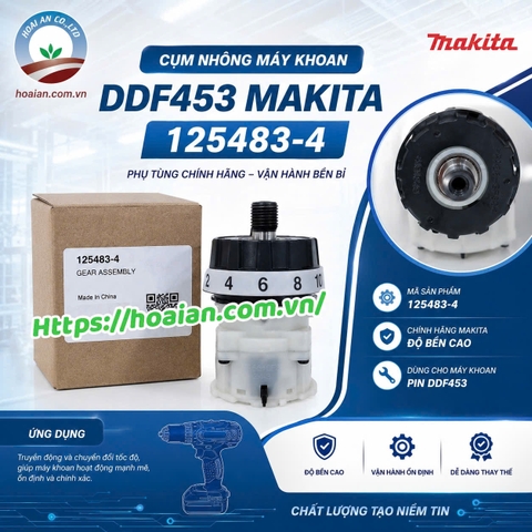 Cụm nhông máy khoan DDF453 Makita 125483-4
