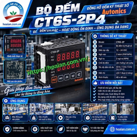 Bộ đếm Autonics CT6S-2P4