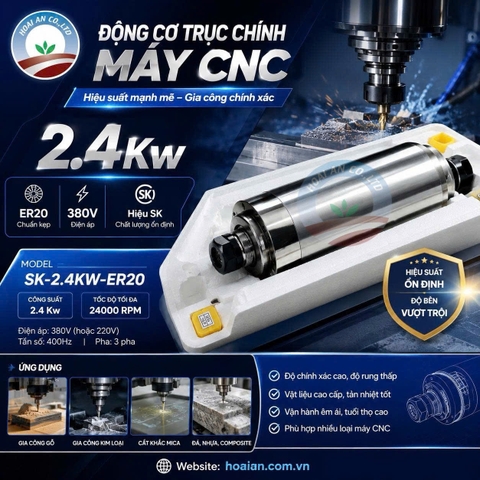 Động cơ trục chính (Spindle/Củ đục vi tính) SK đầu kẹp ER20