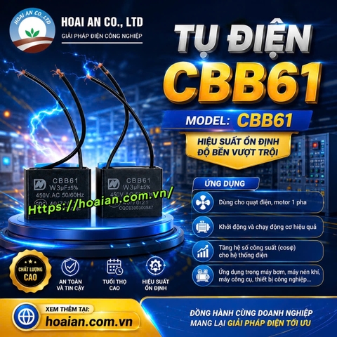 Tụ điện 3uF-450VAC CBB61