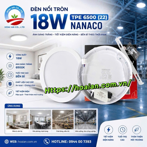 Đèn Led ốp trần Nanoco 18W NPL186R