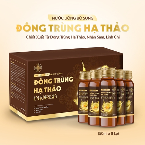 Nước Uống Đông Trùng Hạ Thảo Phurba - Hộp 8 lọ 50ml