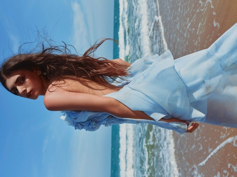 BLUE CHIFFON MAXI DRESS