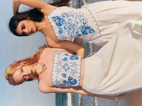 WHITE EMBROIDERED STRAPLESS TOP