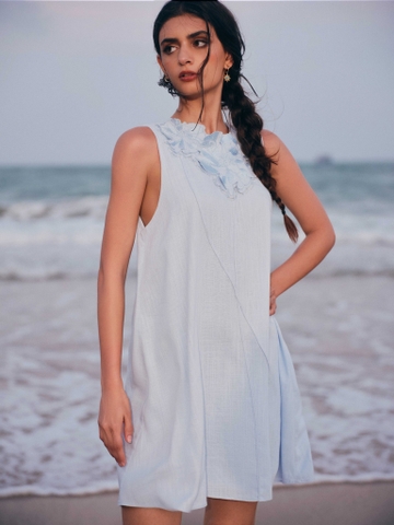 BLUE LINEN DRESS