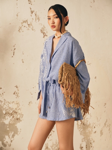 BLUE STRIPED SHORT