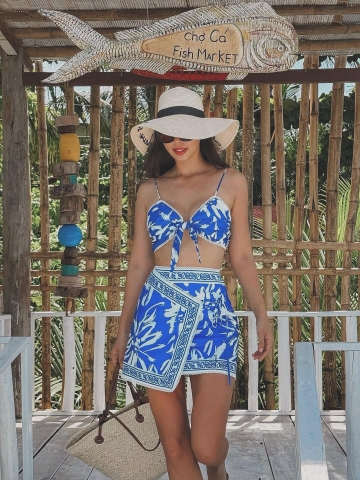 BLUE OCEAN LINEN SKIRT