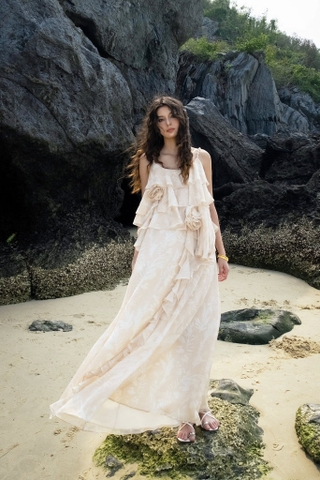 RUFFLES CHIFFON DRESS