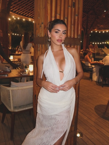 WHITE KNIT DRESS