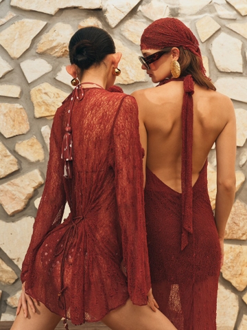 BROWN KNIT COVER UP