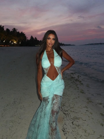 AQUA LACE DRESS