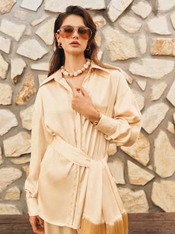 YELLOW SILK SHIRT
