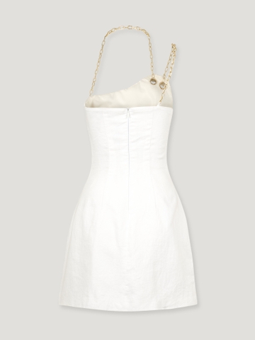 CHAIN WHITE MINIDRESS