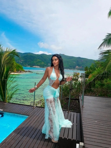 AQUA LACE DRESS