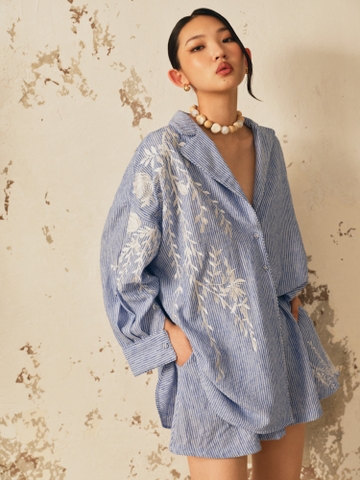 BLUE STRIPED BODE SHIRT