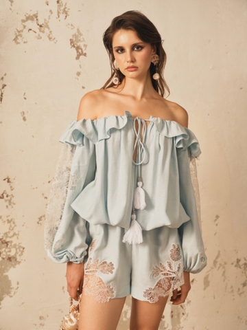 BLUE BODE LACE JUMPSUIT