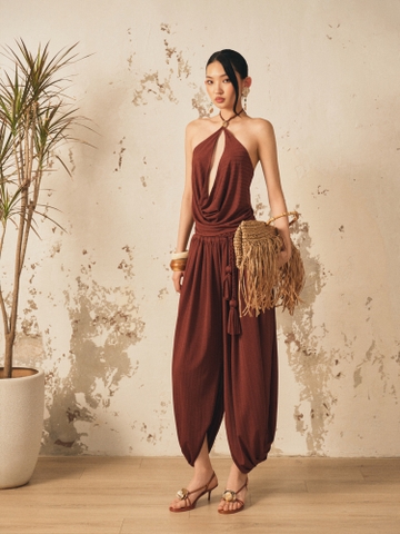 BROWN KNIT ALIBABA PANT