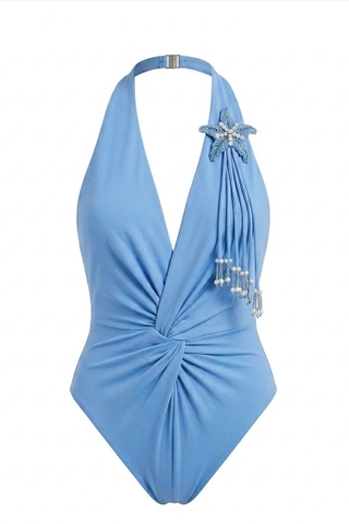 LIGHT BLUE TWIST TANKINI