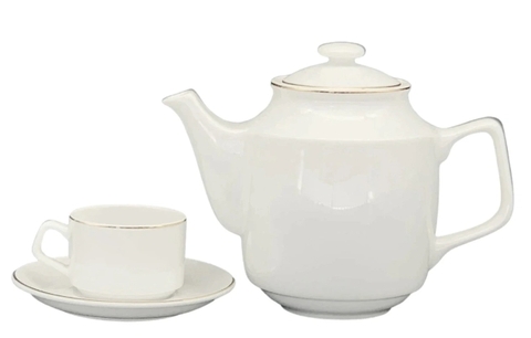 Bộ trà 0.7L - Jasmine - Viền Chỉ Vàng