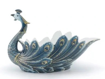 Tô trái cây Khổng Tước- Cobalt vàng