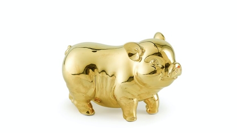 Heo tài lộc (9cm) Dát vàng