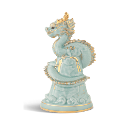 Rồng Long Phù Đại Khánh (13.5cm) Men Ngọc (bóng)