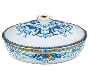 Khay mứt tròn 5 ngăn 24 cm + nắp - Sen ngọc