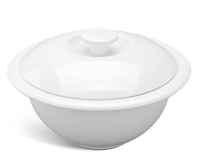 Thố vành 12 cm + nắp - Jasmine Lys - Trắng Ngà