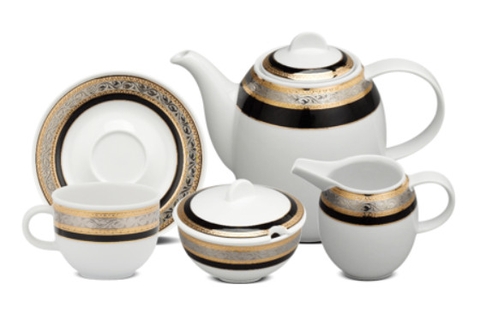 Bộ trà cao 1.3L - Sago - Hoa Hồng Đen (khắc nổi)