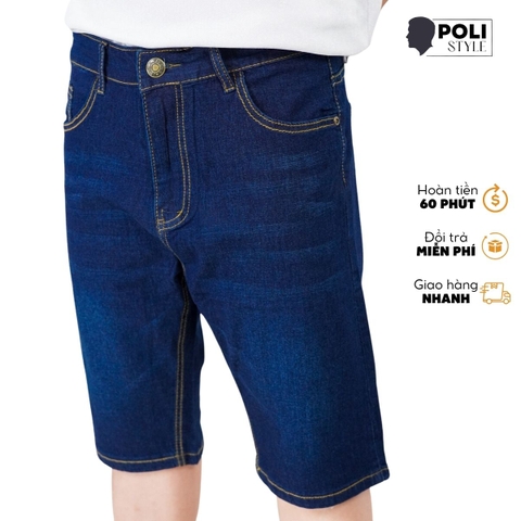 Quần jeans lửng nam xanh đậm