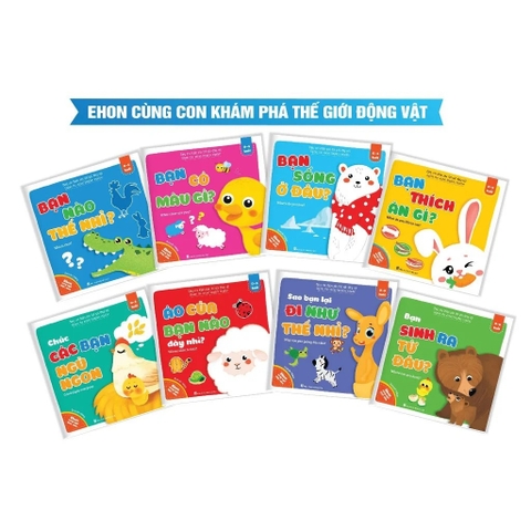 Bộ ehon cùng con khám phá thế giới động vật (song ngữ Anh - Việt) Bộ 8 cuốn