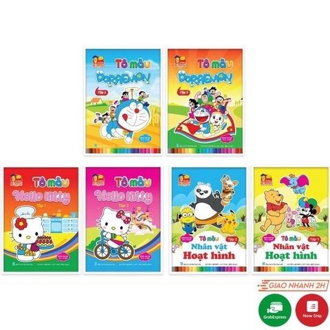 Bộ tô màu bé trai 10 cuốn (Siêu nhân, nhân vật hoạt hình, doremon)