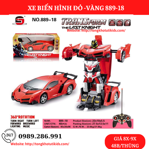 Xe điều khiển biến hình robot đỏ 889-18
