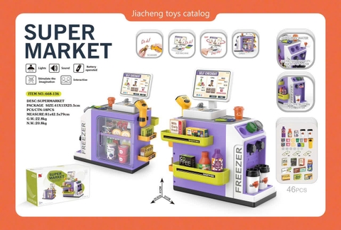 Copy of Quầy tính tiền siêu thị mini mã 668-136 Màu Tím