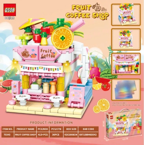 Bộ xếp hình cửa hàng nước ép cam 413pcs mã 70345